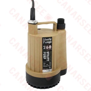 Manual Submersible Utility Pump, 8' cord, 1/6HP, 115V