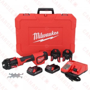 M18 Short Throw Press Tool Kit w/ 1/2", 3/4" & 1" PEX Crimp Jaws, (2) Batteries, Charger & Case