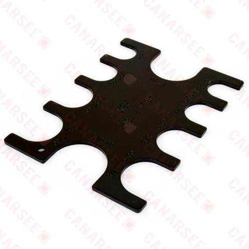 Go/No-Go Gauge Tool for PEX Crimp Ring sizes 3/8", 1/2", 5/8", 3/4" and 1"