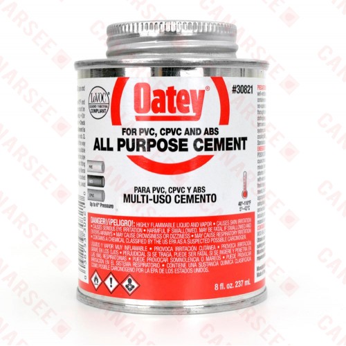 8 oz Medium-Body All Purpose Cement w/ Dauber for PVC/CPVC/ABS, Clear