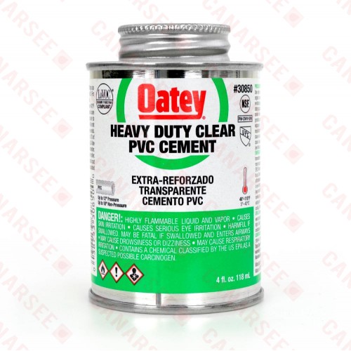 4 oz Heavy-Duty PVC Cement w/ Dauber, Clear 4 oz Heavy-Duty PVC Cement w/ Dauber, Clear