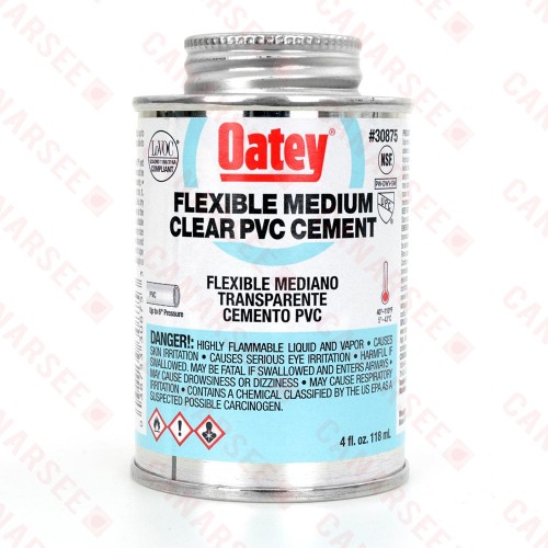 4 oz Medium-Body Flexible PVC Cement w/ Dauber, Clear