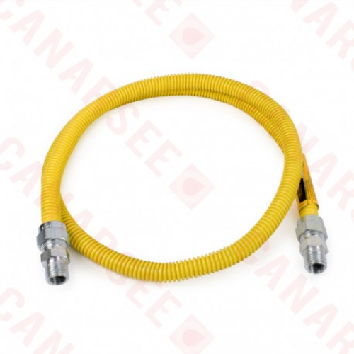 60" SafetyShield Stainless Steel Gas Appliance Connector, 1/2" MIP (3/8" FIP) x 1/2" MIP (3/8" FIP), 1/2" ID 60" SafetyShield Stainless Steel Gas Appliance Connector, 1/2" MIP (3/8" FIP) x 1/2" MIP (3/8" FIP), 1/2" ID