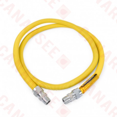 72" SafetyShield Stainless Steel Gas Appliance Connector, 1/2" MIP (3/8" FIP) x 1/2" MIP (3/8" FIP), 1/2" ID