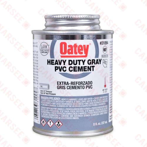 8 oz Heavy-Duty PVC Cement w/ Dauber, Gray 8 oz Heavy-Duty PVC Cement w/ Dauber, Gray