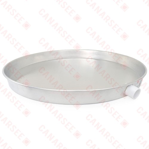 24" Aluminum Water Heater Pan, 1" PVC Adapter