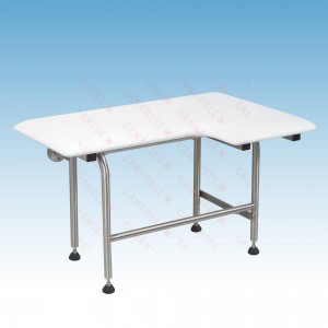 26" x 21" Rectangular Folding Shower Seat w/ Legs, Left-Hand, Padded