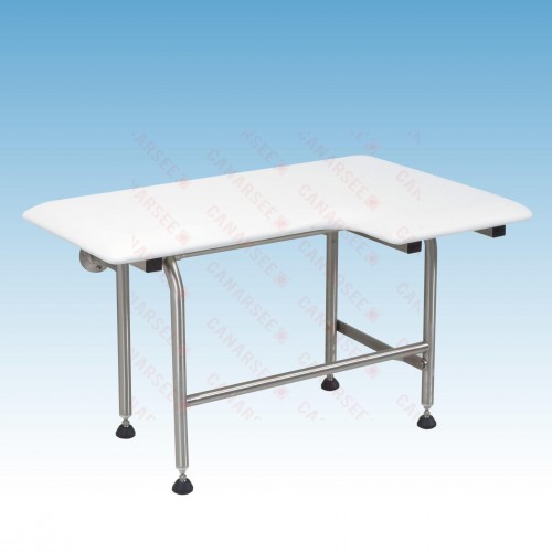 32" x 21" Rectangular Folding Shower Seat w/ Legs, Left-Hand, Padded