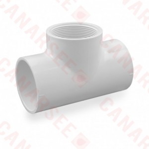 2" Barbed Insert x 2" Female NPT Threaded PVC Tee, Sch 40, Gray 2" Barbed Insert x 2" Female NPT Threaded PVC Tee, Sch 40, Gray
