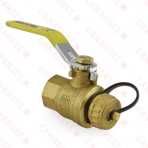 3/4” FIP x 3/4” Garden Hose Brass Ball Valve, Full Port (Lead-Free)