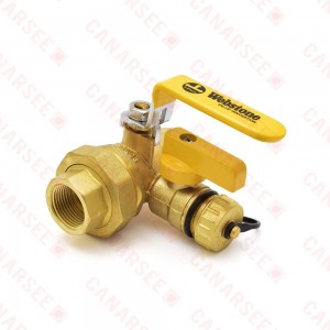 3/4” NPT Threaded Union Ball Valve w/ Hose Drain, Full Port