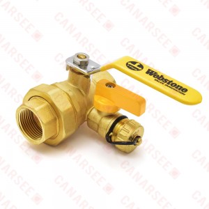 1” NPT Threaded Union Ball Valve w/ Hose Drain, Full Port