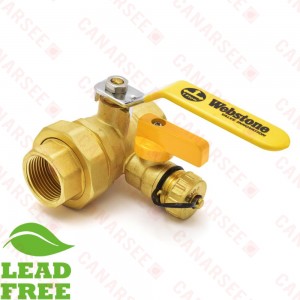1” NPT Threaded Union Ball Valve w/ Hose Drain, Full Port (Lead-Free) 
