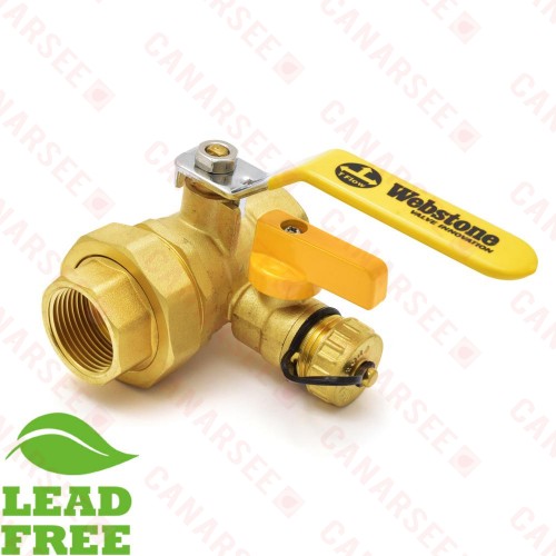 1” NPT Threaded Union Ball Valve w/ Hose Drain, Full Port (Lead-Free) 