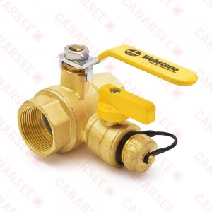 Webstone Valves 40615 1-1/4 inch Brass Ball Valve w/ Hose Drain, NPT Threaded, Full Port