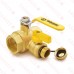 Webstone Valves 40615 1-1/4 inch Brass Ball Valve w/ Hose Drain, NPT Threaded, Full Port