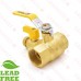 Webstone Valves 40615W 1-1/4 inch Brass Ball Valve w/ Hose Drain, NPT Threaded, Full Port (Lead-Free)