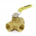 1/2” Threaded 3-Way Ball Valve, Full Port