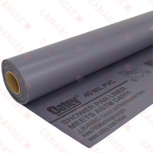 5ft Wide 40 mil Gray Oatey PVC Shower Pan Liner, sold by ft
