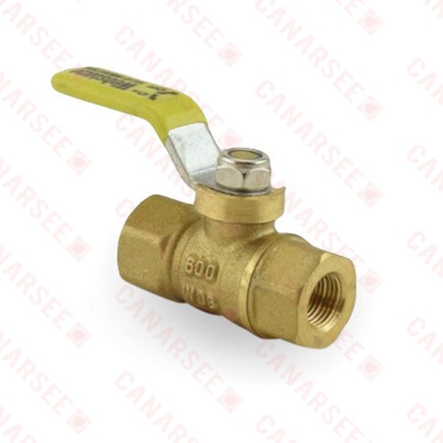 1/8” FIP x FIP Threaded Brass Ball Valve, Full Port