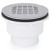 2" Hub, Solvent Weld PVC Shower Base/Module Drain w/ Snap-in Strainer, Receptor Base