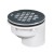 2" Hub, Offset PVC Shower Module Drain (Solvent Weld) w/ Snap-in Strainer, Receptor Base