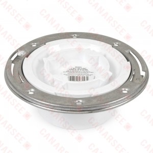 3" Hub x 4" Inside Fit, Fast Set PVC Closet Flange w/ St. Steel Ring, w/ Knockout Test Cap