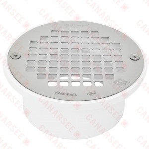 General Purpose 4-Way Area PVC Floor Drain, Round, 2" Hub or 3" Inside Fit