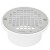 General Purpose 4-Way Area PVC Floor Drain, Round, 2" Hub or 3" Inside Fit