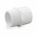 1-1/4" Barbed Insert x 1-1/2" Male NPT Threaded PVC Reducing Adapter, Sch 40, Gray