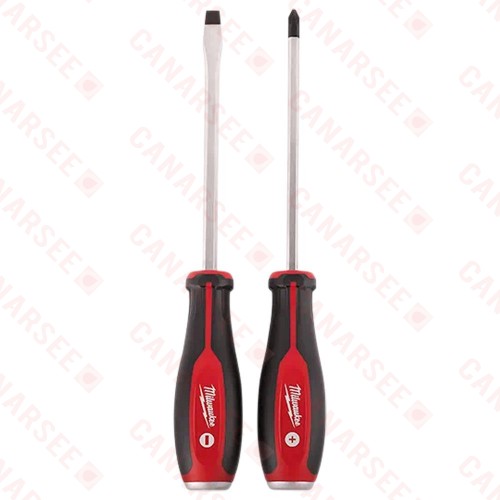 2-piece Demolition Screwdriver Set w/ Magnetic Tips, Tri-Lobe Handles & Hex Shanks
