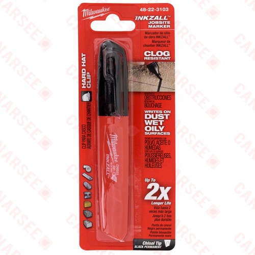 Medium Chisel Tip Inkzall Jobsite Permanent Marker, Black