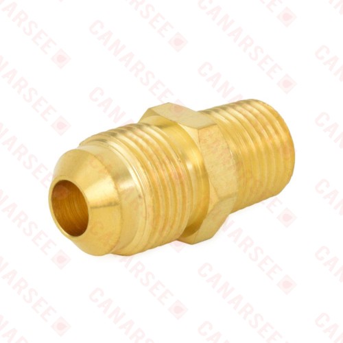 3/8" Flare x 1/4" Male NPT Threaded Brass Adapter