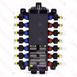 14-Port, 1/2" PEX Press ManaBloc Manifold, (6) Hot, (8) Cold