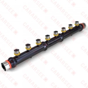 8-Port PEX Press Manifold, Open, 1" x 1" x 1/2"
