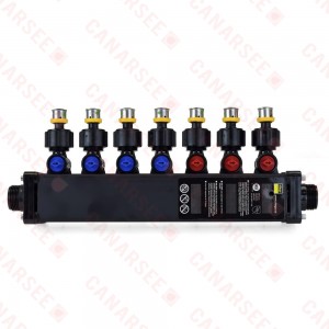 7-Port MiniBloc 1/2" PEX Press PolyAlloy Dual Manifold, (3) Hot & (4) Cold