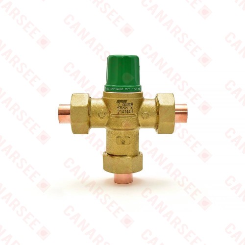 Taco 1/2” Union Sweat Mixing Valve (Lead-Free), 85F-175F