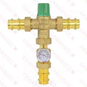 3/4" Union Press Mixing Valve w/ Temperature Gauge (Lead-Free), 85-175F
