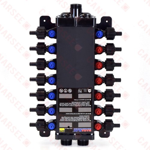 14-Port, 1/2" PEX Crimp ManaBloc Manifold, (6) Hot, (8) Cold 14-Port, 1/2" PEX Crimp ManaBloc Manifold, (6) Hot, (8) Cold