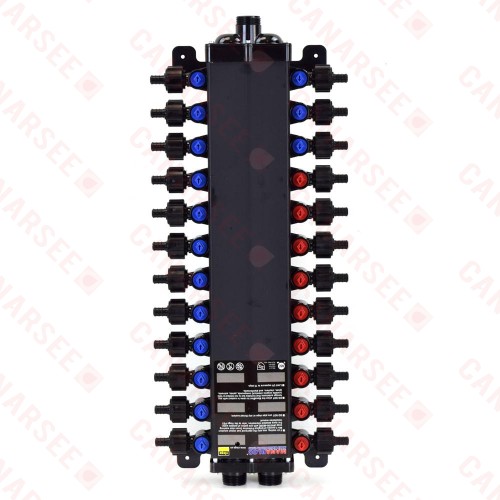 24-Port, 1/2" PEX Crimp ManaBloc Manifold, (9) Hot, (15) Cold