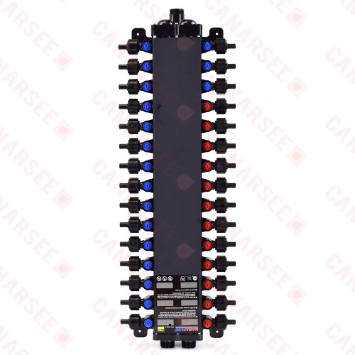 30-Port, 1/2" PEX Crimp ManaBloc Manifold, (12) Hot, (18) Cold
