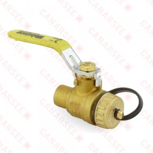 1/2” Sweat x 3/4” Garden Hose Ball Valve, Full Port (Lead-Free)