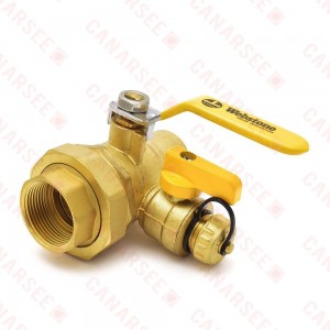 1-1/4” Sweat x NPT Threaded Union Ball Valve w/ Hose Drain, Full Port