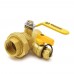 1-1/4” Sweat x NPT Threaded Union Ball Valve w/ Hose Drain, Full Port