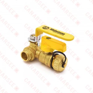 Wright Valves 50612 1/2 inch Brass Ball Valve w/ Hose Drain, Sweat (Solder), Full Port