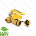 1/2 inch Brass Ball Valve w/ Hose Drain, Sweat (Solder), Full Port (Lead-Free)