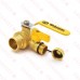 1" Sweat (Solder) Brass Ball Valve w/ Hose Drain, Full Port