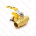 1" Sweat (Solder) Brass Ball Valve w/ Hose Drain, Full Port