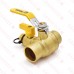 1-1/4" Sweat (Solder) Brass Ball Valve w/ Hose Drain, Full Port