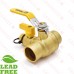 1-1/4" Sweat (Solder) Brass Ball Valve w/ Hose Drain, Full Port (Lead-Free)